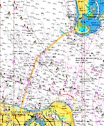 Chart of the lower end of Chesapeake Bay at the bridge.